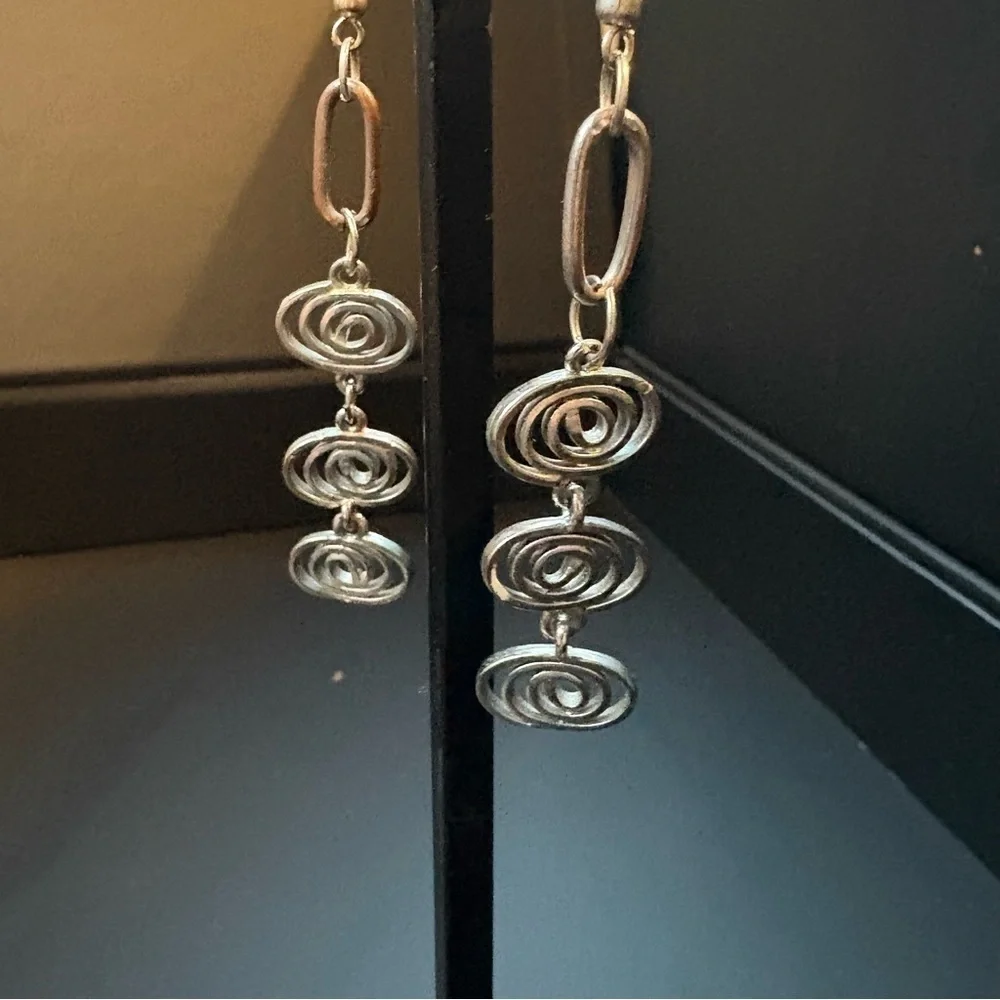 Silver Spiral Minimalist Earrings